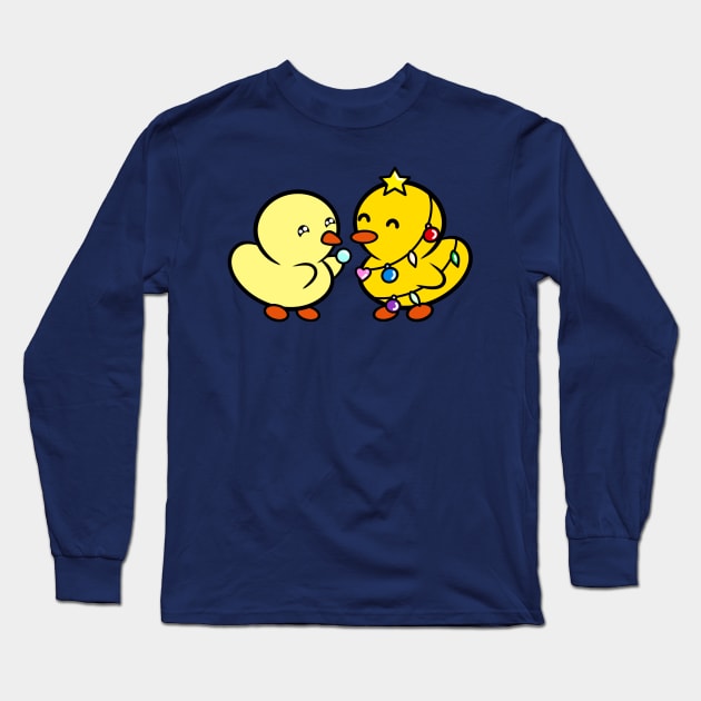 Duckie and Duck's Christmas Long Sleeve T-Shirt by Duckie and Duck